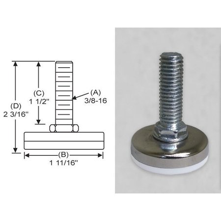 S & W MANUFACTURING Lvling Mount, Nyl Base, 1/2-13" WG4-16-15